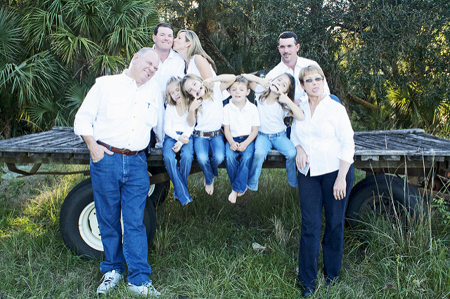 Here's a family photo (I am pretty sure the very first one I got paid for actually) of dear friends back home in Okeechobee. As you can see, I was a pro. They love me and have one of these hanging as a canvas in their living room. Bless their sweet souls.&nbsp;